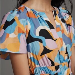 Anthropologie The Somerset Maxi Dress ORANGE MOTIF